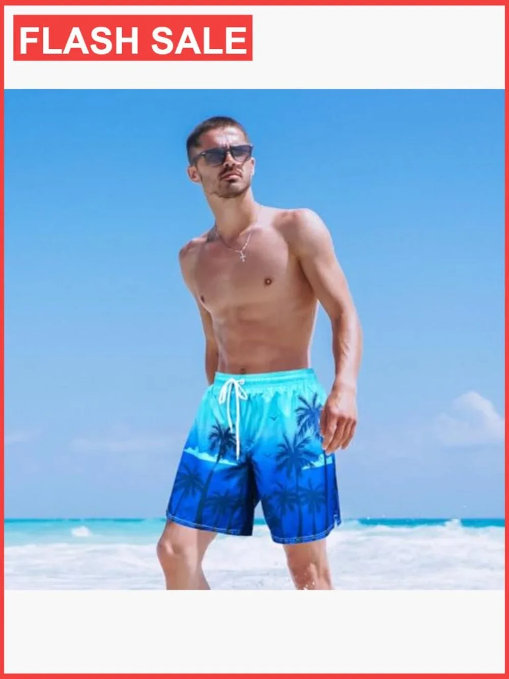 Men's Quick-Dry Swim Trunks with Compression Liner & Zipper Pocket